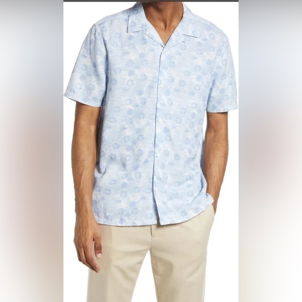 Ted Baker London Maslin Spot Print Camp Short Sleeve- Size 5 US XL